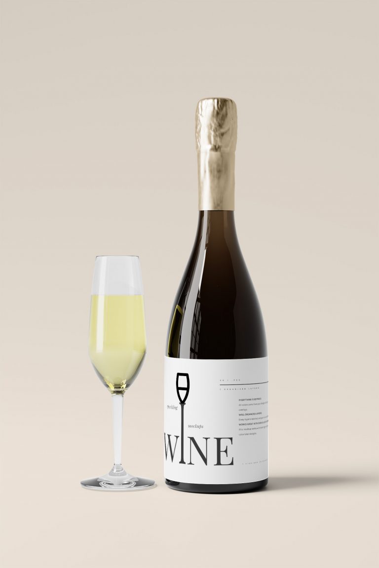 Sparkling Wine Bottle Free Mockups Free Mockup World