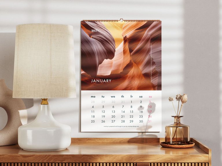 Wall Calendar Free Mockup Free Mockup World