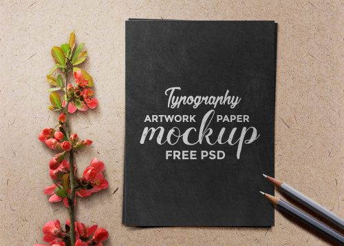 typography-artwork-free-paper-mockup-psd-01 - Free Mockup World