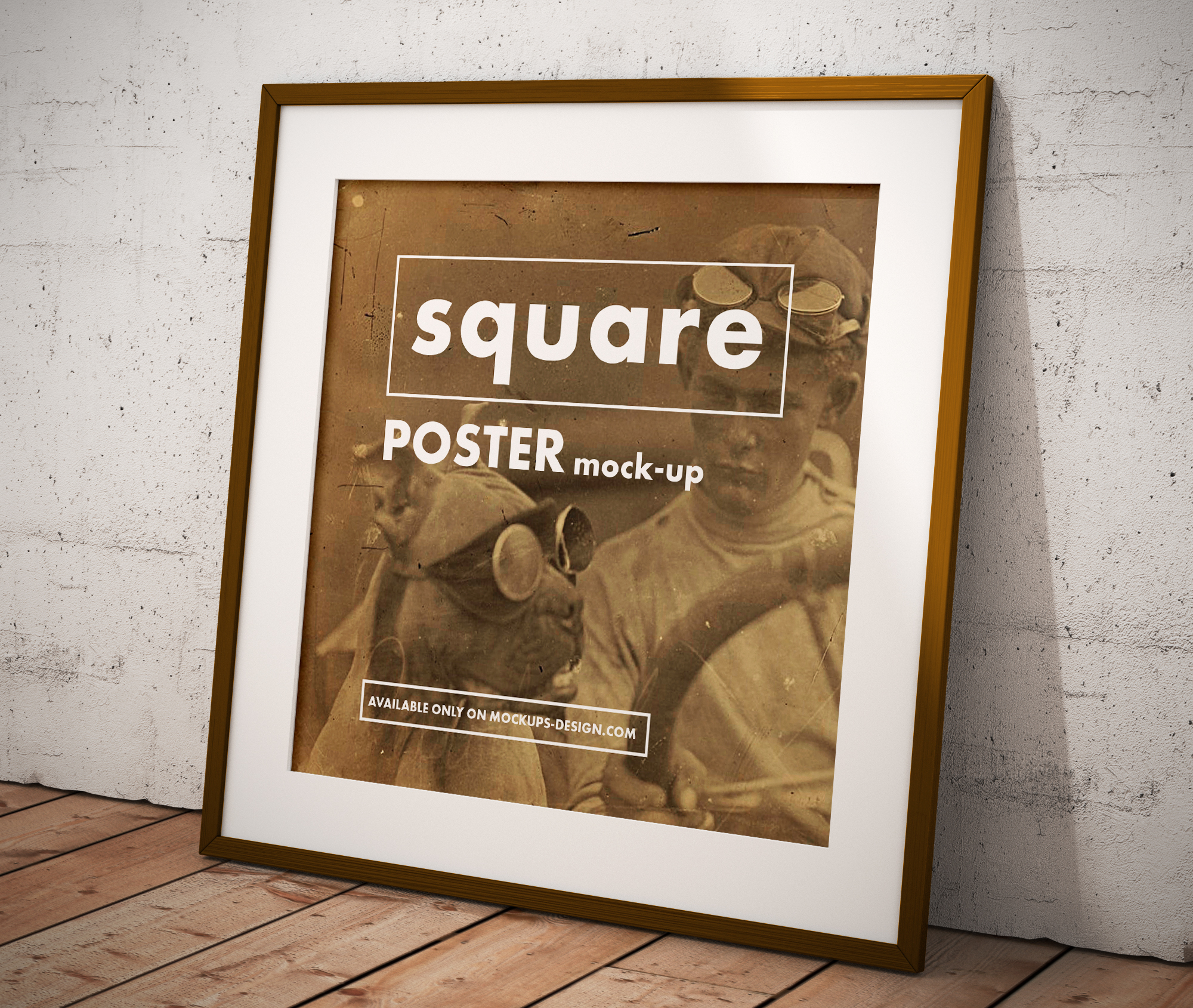 Free urban square poster mockup information