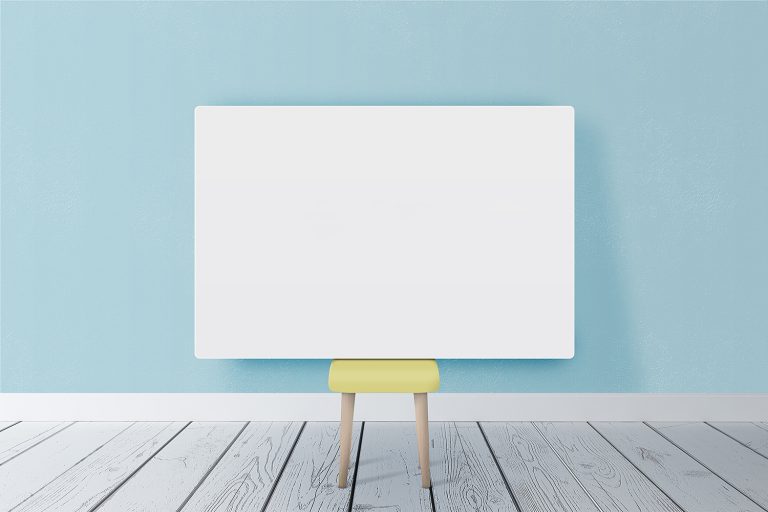 Horizontal Poster Canvas Mockup — Free Mockup World