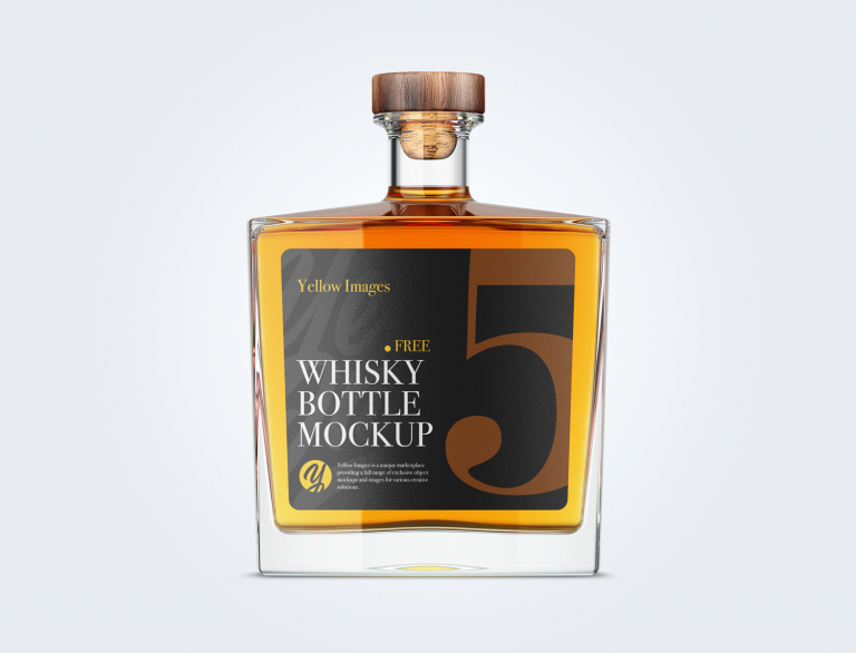 Download Square Glass Bottle Whisky Mockup - Best Free Mockups