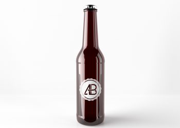 Premium PSD  19 oz beer nonic pint glass mockup, perspective