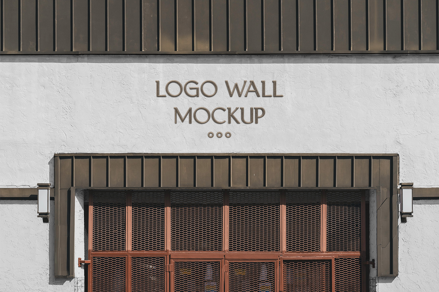 3d logo wall mockup