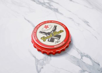 Free Bottle Cap Mockup PSD