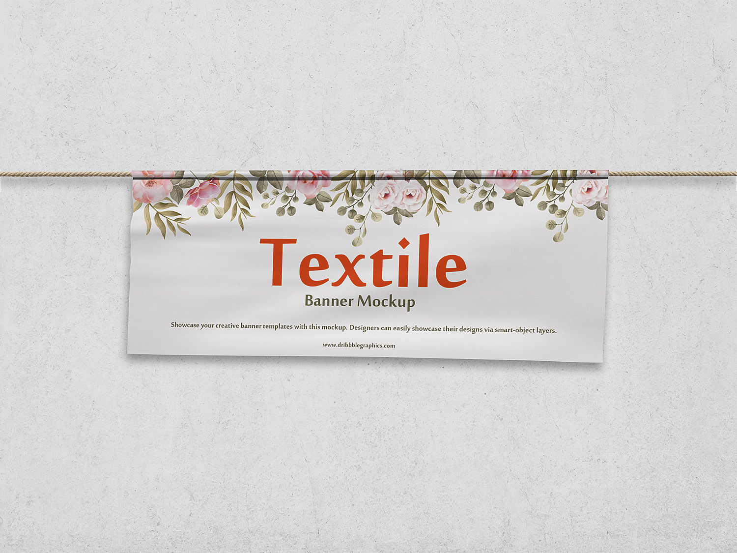 Textile Fabric Banner Mockup - Free Download Images High Quality
