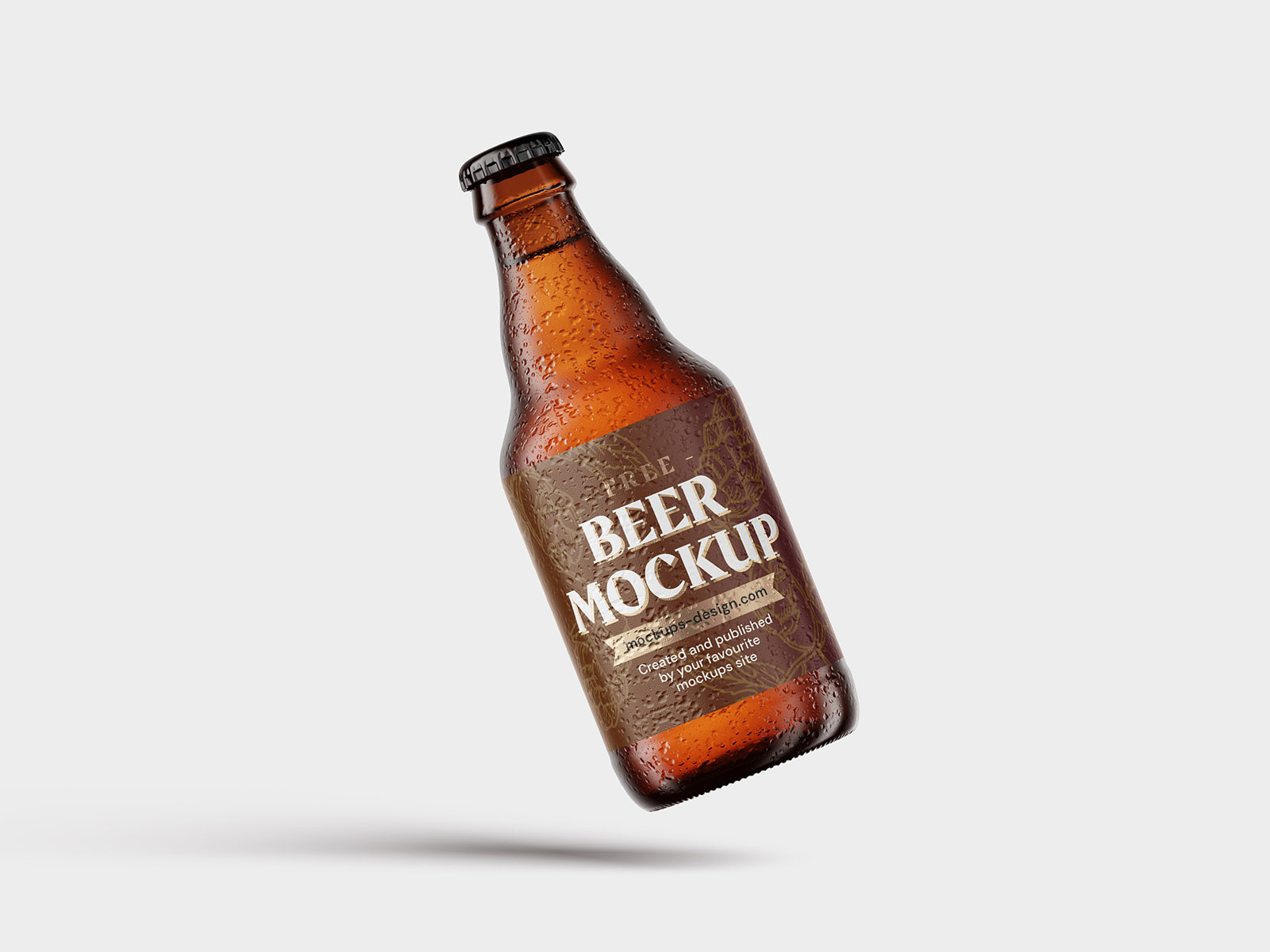 Free Beer Bottle & Glass Mockup