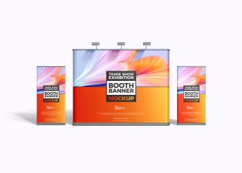 Free Trade Show Exhibition Booth Banner Mockup
