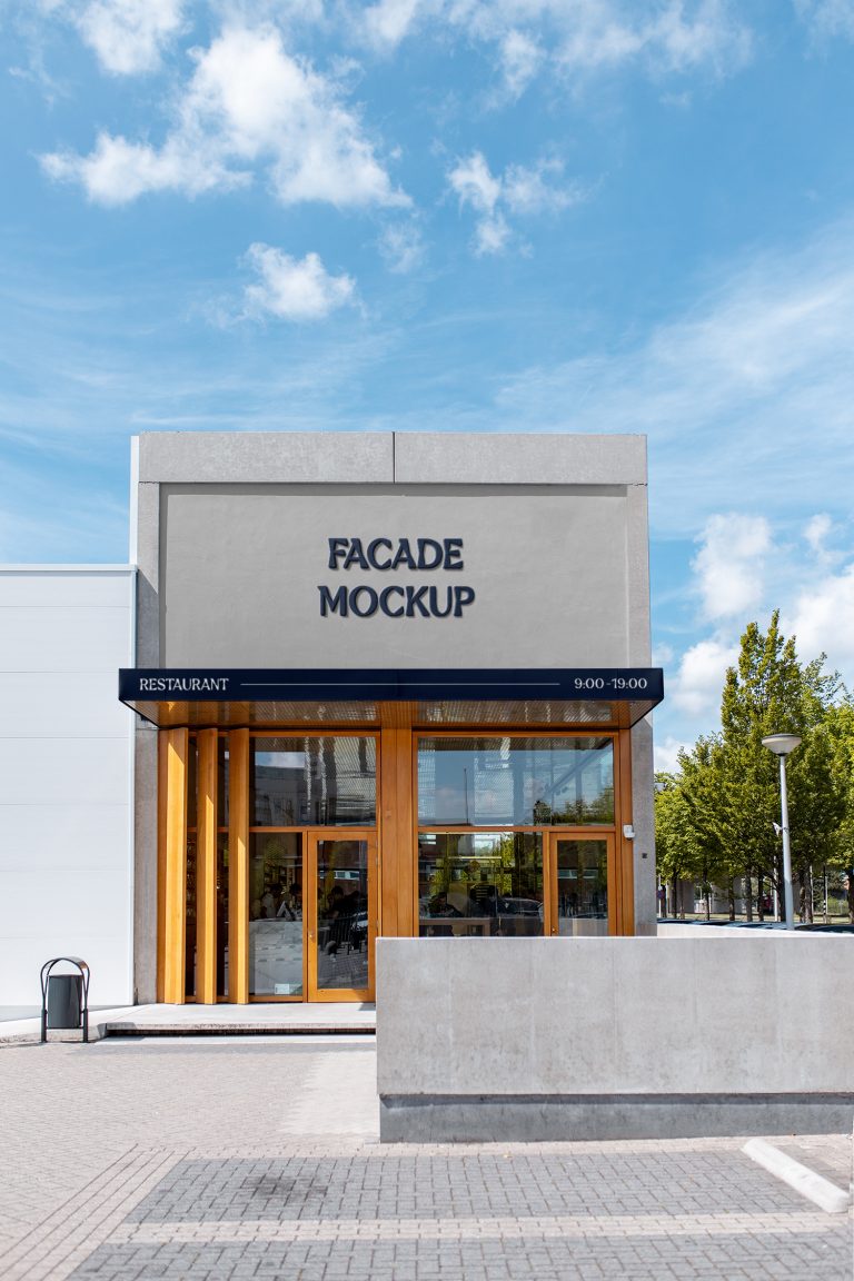 Concreate Building Facade Free Mockup — Free Mockup World