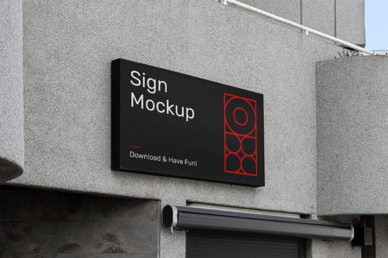 Sign on Building Free Mockup — Free Mockup World