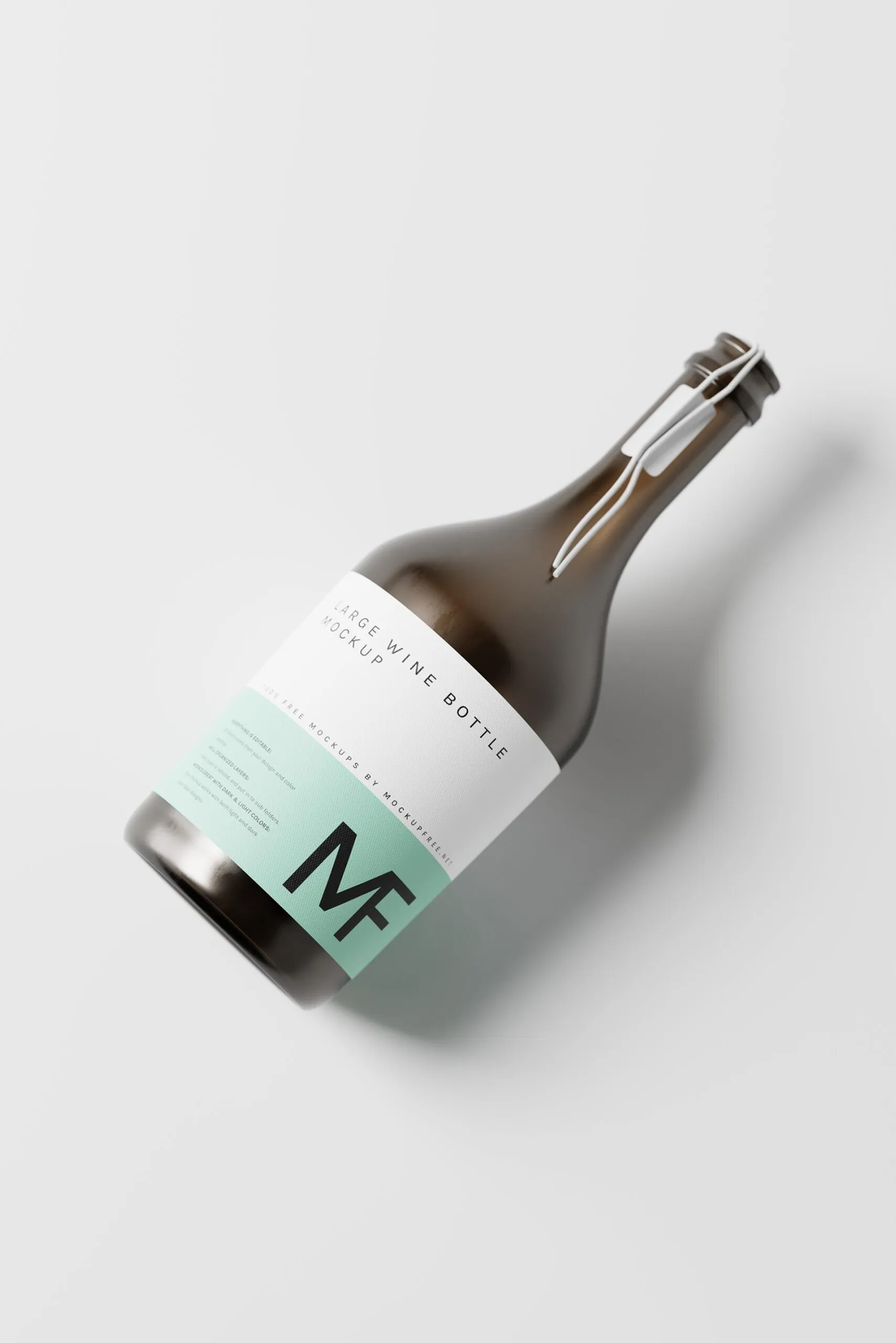 Green Glass Champagne Bottle Mockup - Free Download Images High
