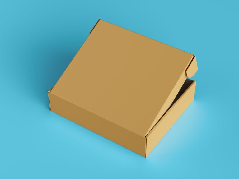 Half Open Cardboard Box Free Mockup — Free Mockup World