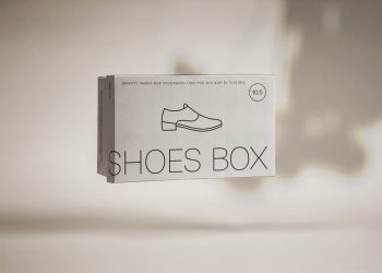 Gravity Packaging Shoe Box Free Mockup