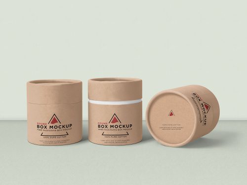 Free Paper Round Box/Tube Mockup