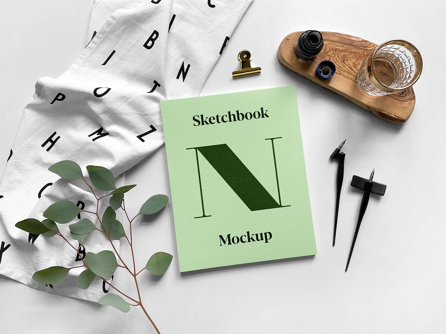 Free Sketchbook/Logo Mockup
