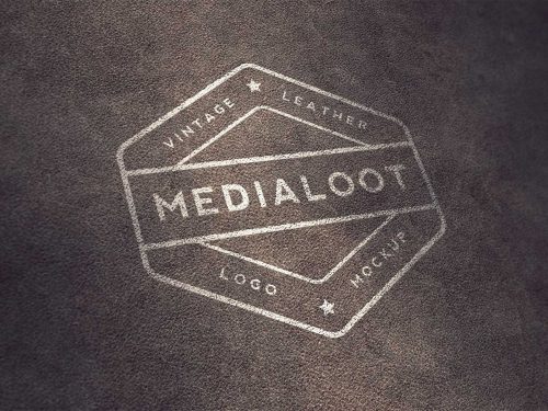 Vintage Logo Mockup on Leather