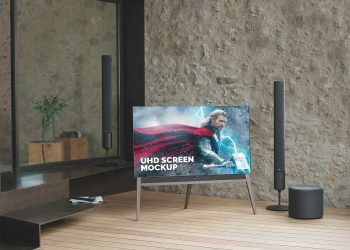 Free UHD TV Screen Mockup