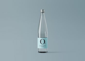 Glass Water Bottle Mockup